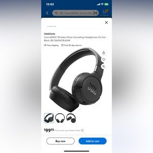 JBL Tune 660NC Active Noise Cancelling Bluetooth Headphones - Black